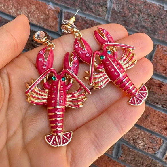 Anthro Lovely Lobster Earrings - Picture 6 of 9